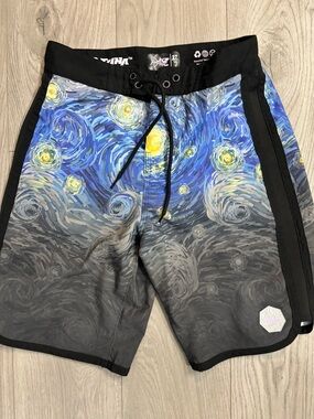 Men's Blue Starry Night Swim Trunks - psycho tuna